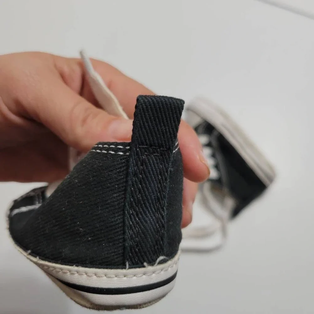 Converse Unisex Baby Crib First Star Hi Sneaker Shoes Black 8J231 Lace Up 3 M‎
